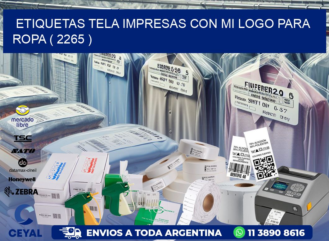 ETIQUETAS TELA IMPRESAS CON MI LOGO PARA ROPA ( 2265 )