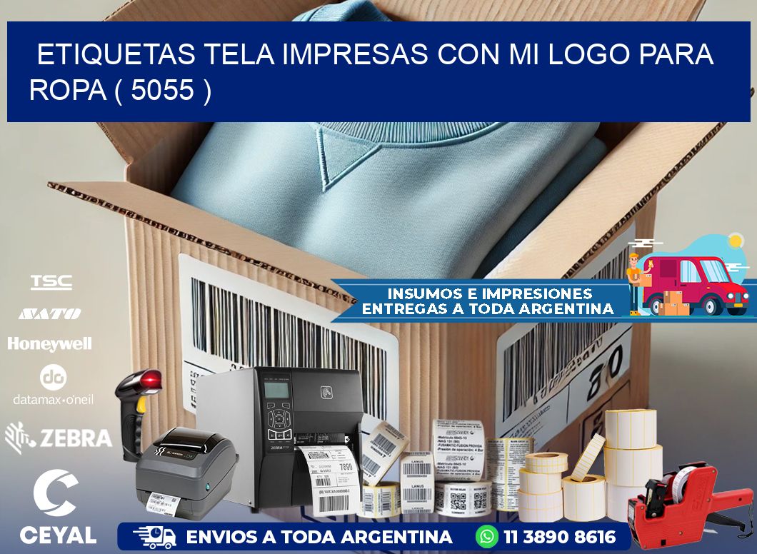 ETIQUETAS TELA IMPRESAS CON MI LOGO PARA ROPA ( 5055 )