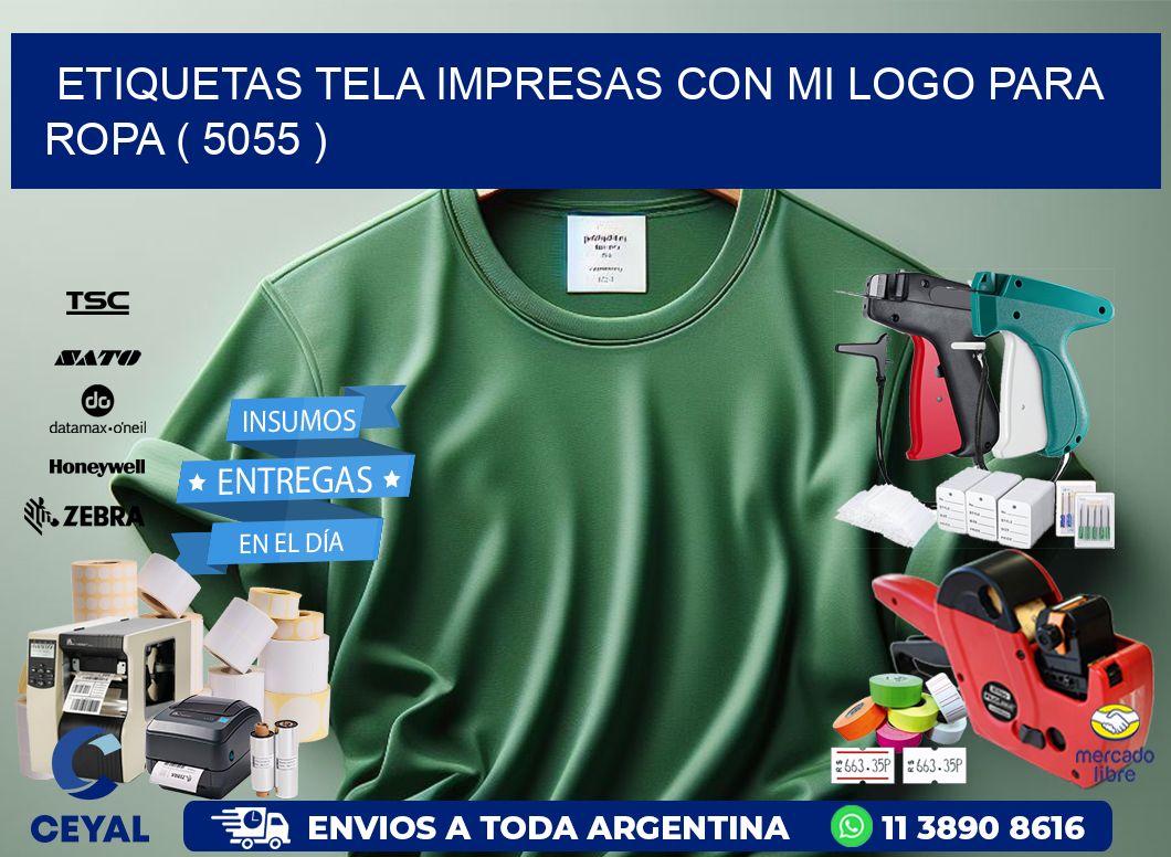 ETIQUETAS TELA IMPRESAS CON MI LOGO PARA ROPA ( 5055 )