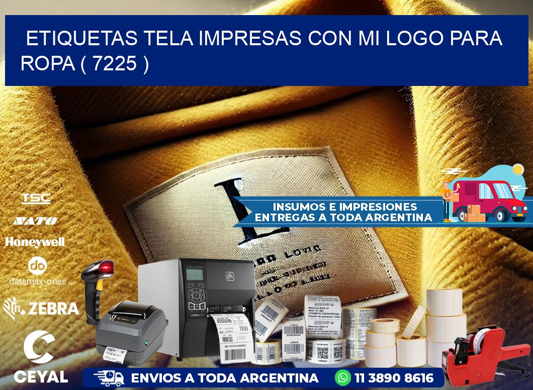 ETIQUETAS TELA IMPRESAS CON MI LOGO PARA ROPA ( 7225 )