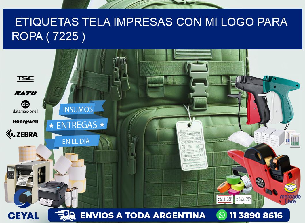 ETIQUETAS TELA IMPRESAS CON MI LOGO PARA ROPA ( 7225 )