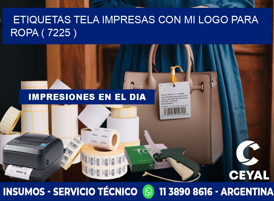 ETIQUETAS TELA IMPRESAS CON MI LOGO PARA ROPA ( 7225 )