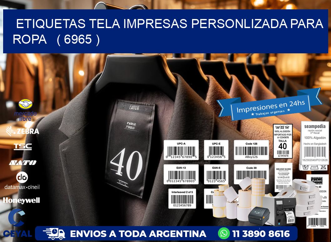 ETIQUETAS TELA IMPRESAS PERSONLIZADA PARA ROPA   ( 6965 )