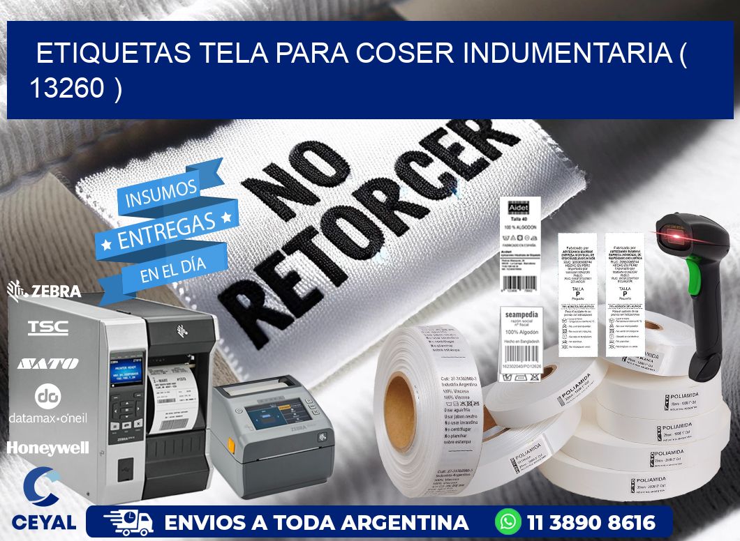 ETIQUETAS TELA PARA COSER INDUMENTARIA ( 13260 )