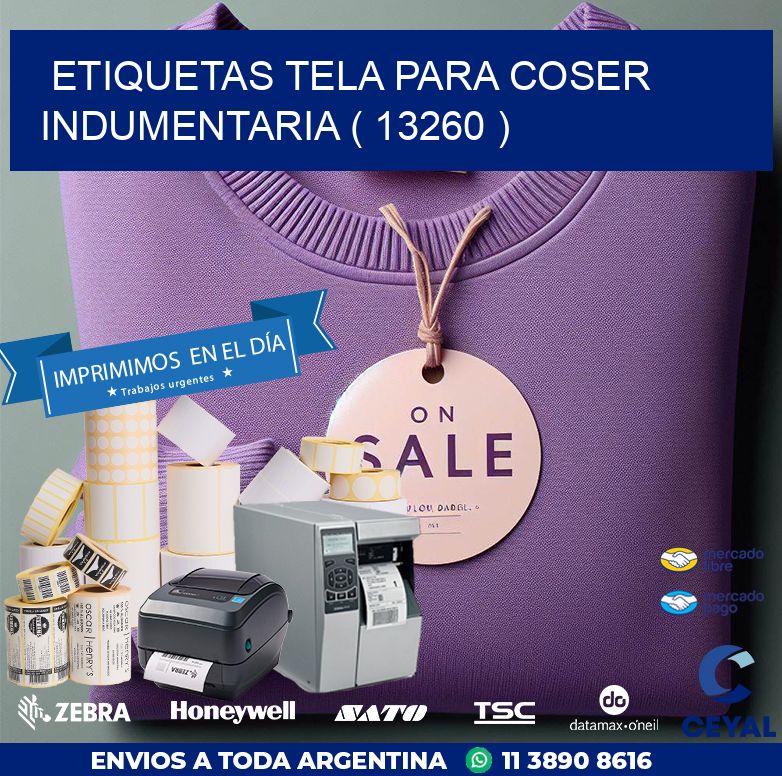ETIQUETAS TELA PARA COSER INDUMENTARIA ( 13260 )
