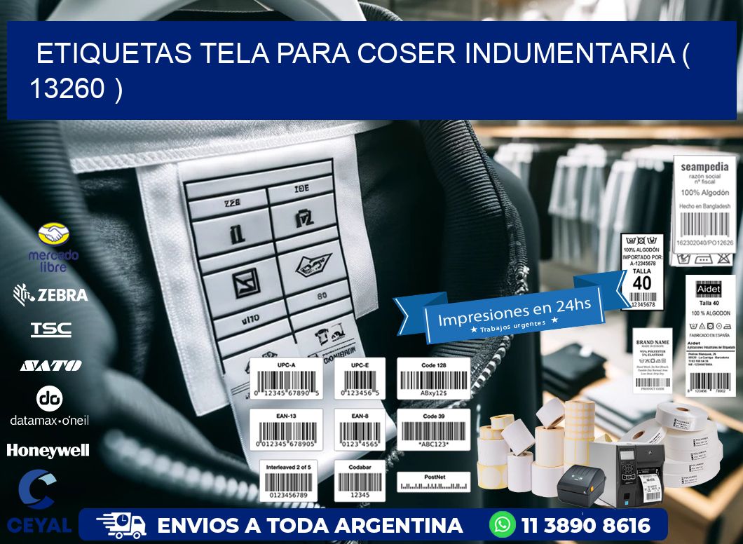 ETIQUETAS TELA PARA COSER INDUMENTARIA ( 13260 )