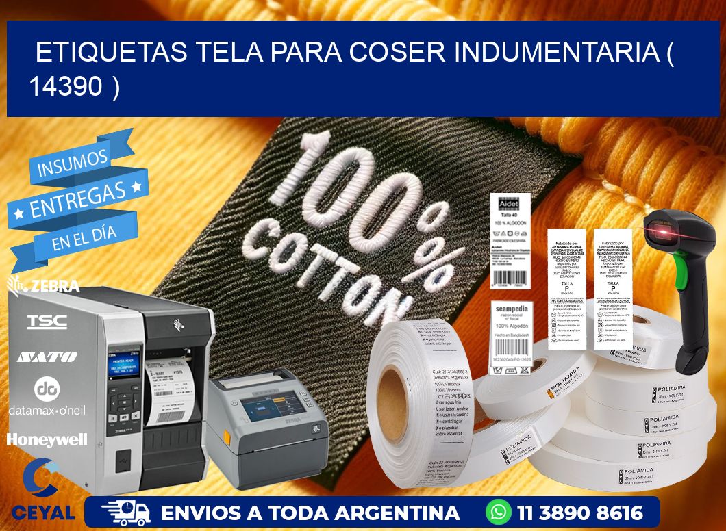 ETIQUETAS TELA PARA COSER INDUMENTARIA ( 14390 )