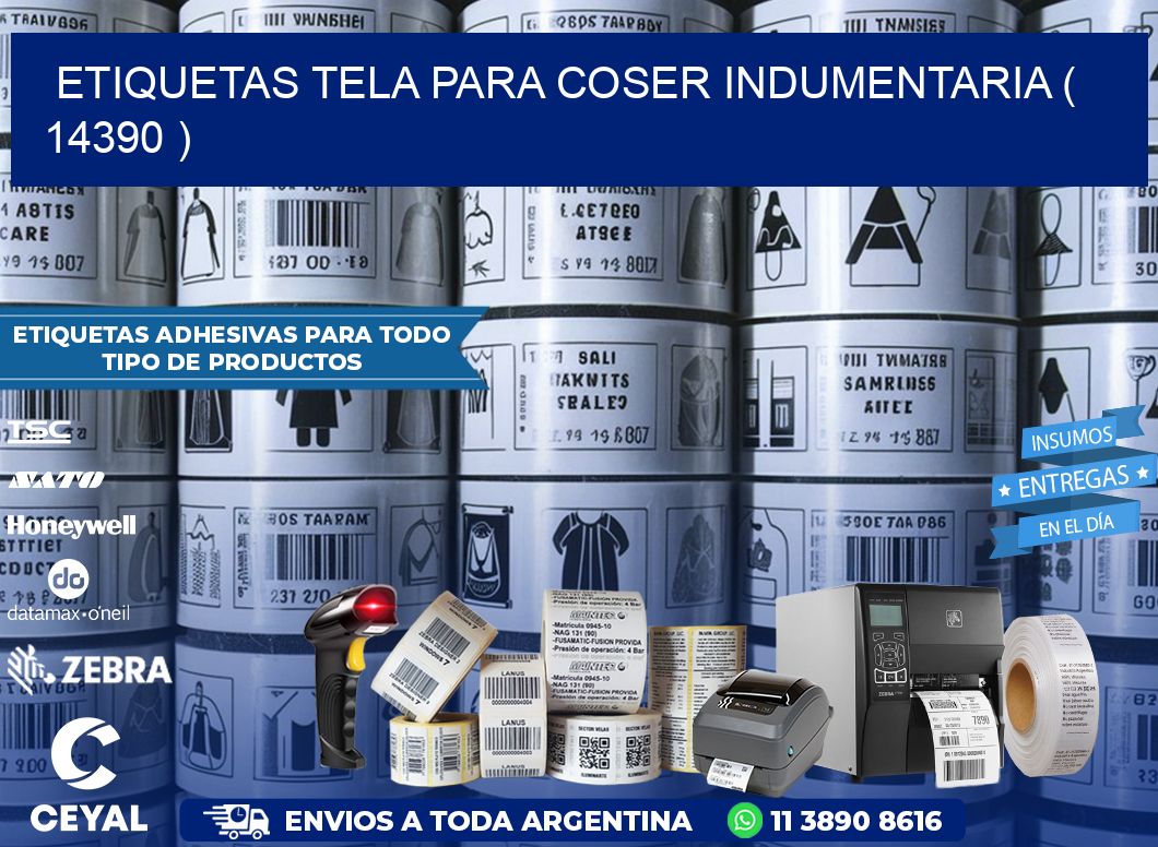 ETIQUETAS TELA PARA COSER INDUMENTARIA ( 14390 )