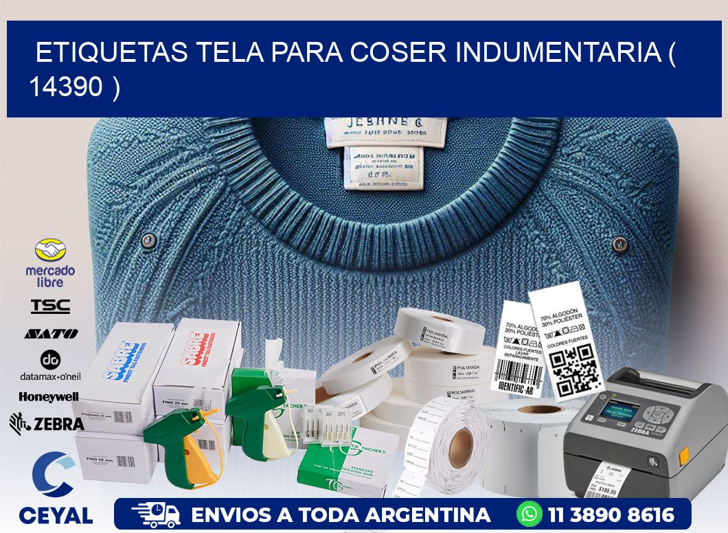 ETIQUETAS TELA PARA COSER INDUMENTARIA ( 14390 )