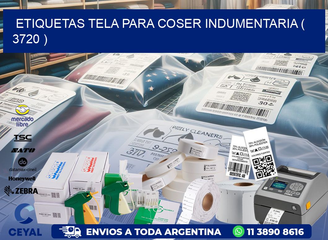 ETIQUETAS TELA PARA COSER INDUMENTARIA ( 3720 )