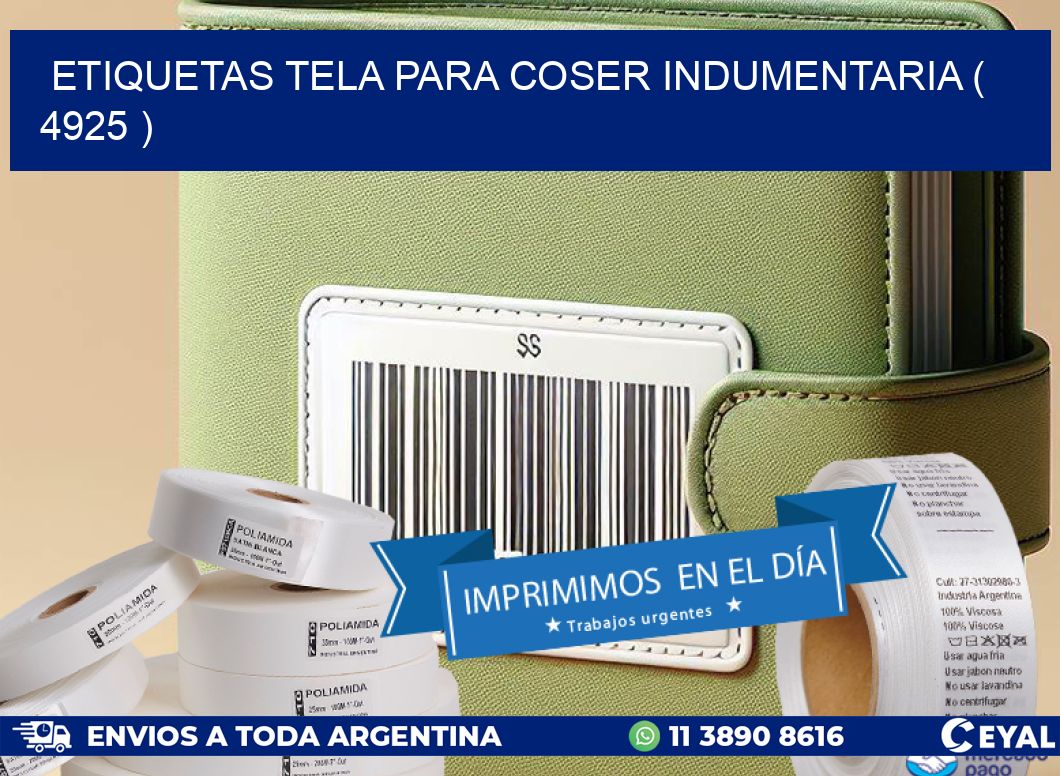 ETIQUETAS TELA PARA COSER INDUMENTARIA ( 4925 )