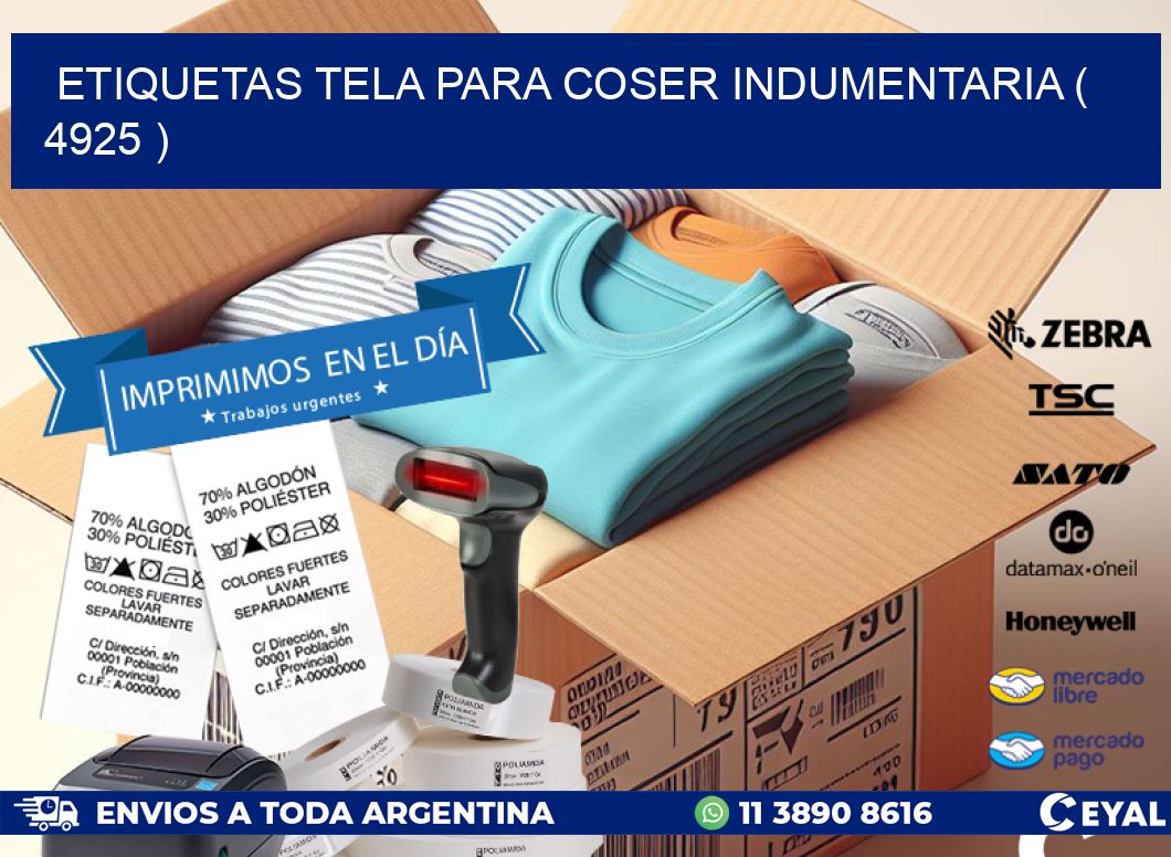 ETIQUETAS TELA PARA COSER INDUMENTARIA ( 4925 )