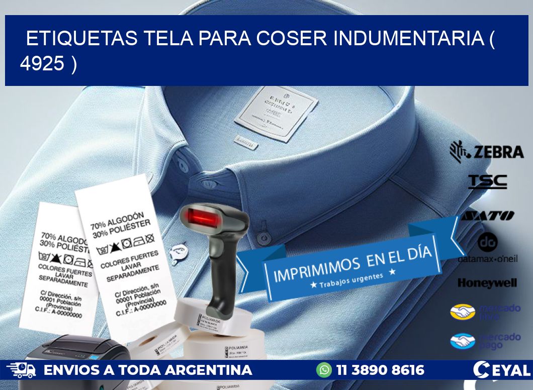 ETIQUETAS TELA PARA COSER INDUMENTARIA ( 4925 )