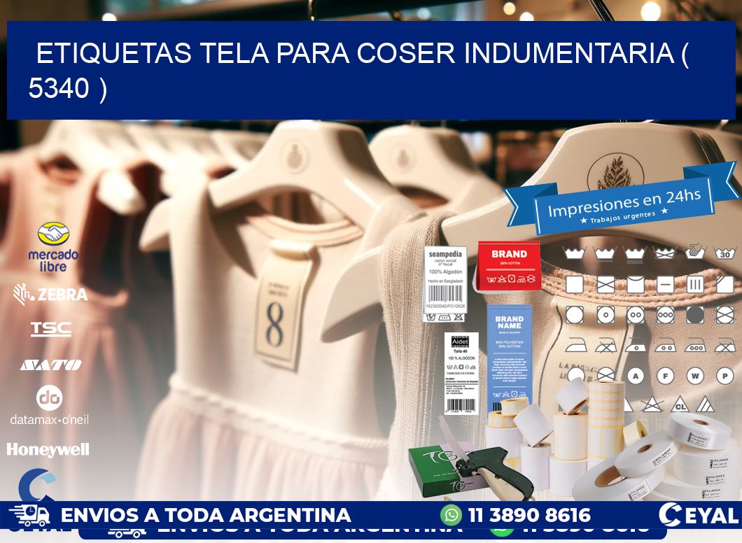 ETIQUETAS TELA PARA COSER INDUMENTARIA ( 5340 )
