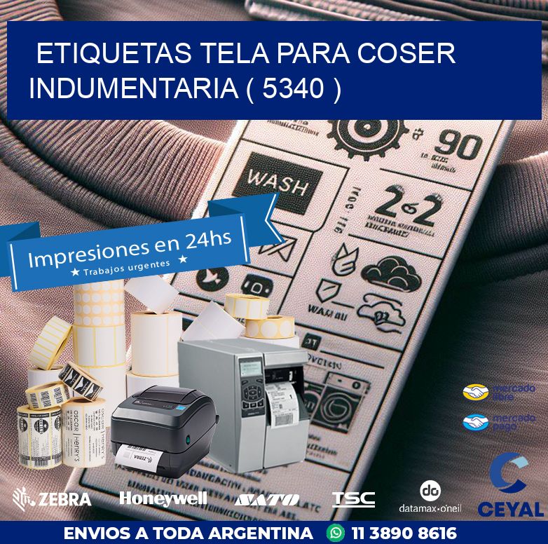 ETIQUETAS TELA PARA COSER INDUMENTARIA ( 5340 )