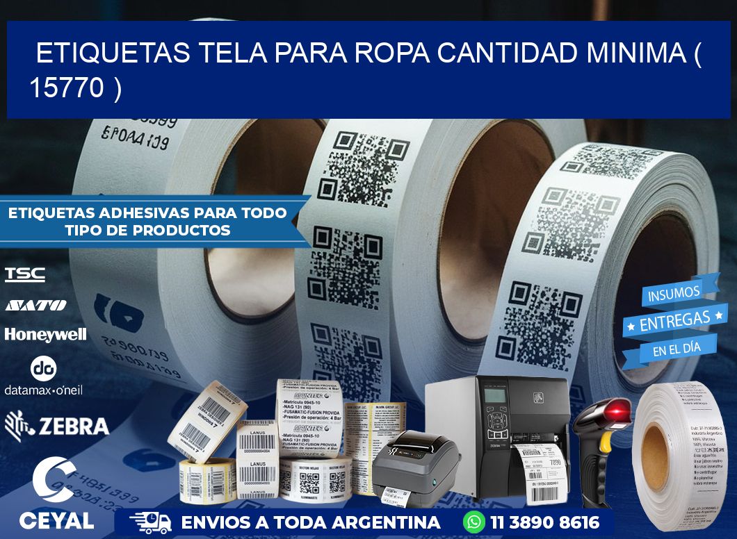 ETIQUETAS TELA PARA ROPA CANTIDAD MINIMA ( 15770 )