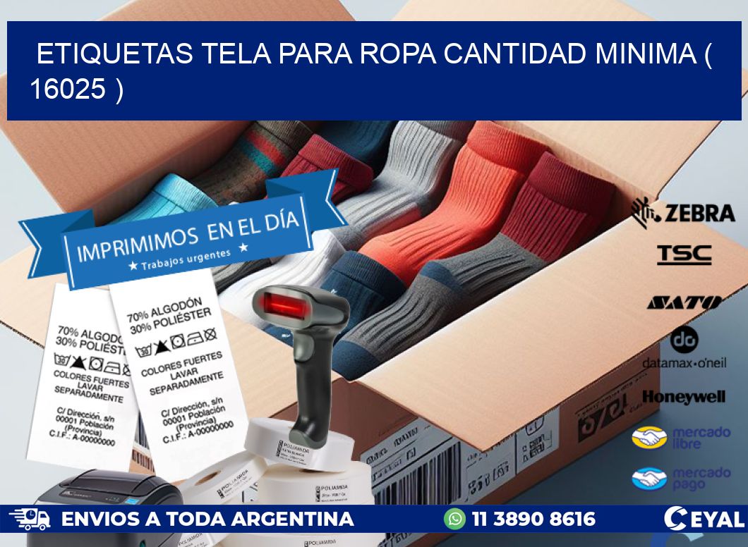 ETIQUETAS TELA PARA ROPA CANTIDAD MINIMA ( 16025 )