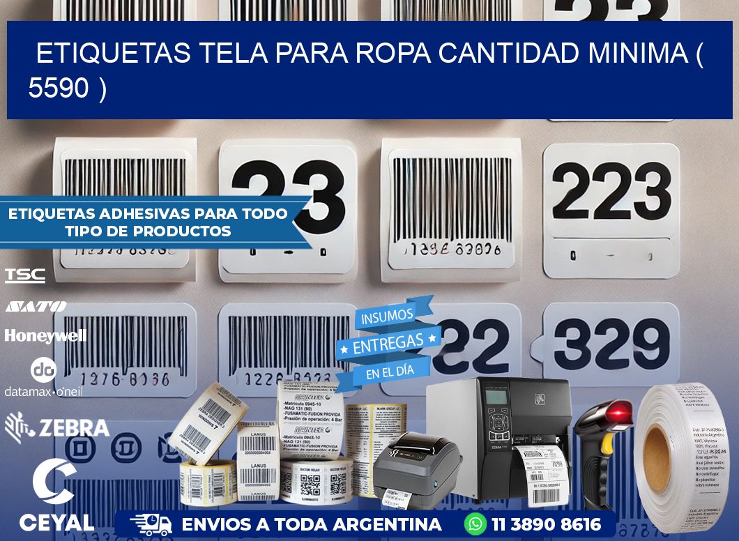 ETIQUETAS TELA PARA ROPA CANTIDAD MINIMA ( 5590 )