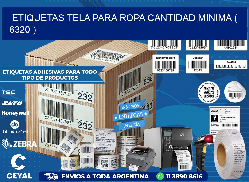 ETIQUETAS TELA PARA ROPA CANTIDAD MINIMA ( 6320 )