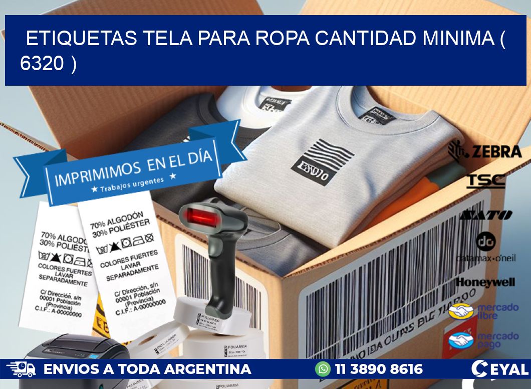 ETIQUETAS TELA PARA ROPA CANTIDAD MINIMA ( 6320 )
