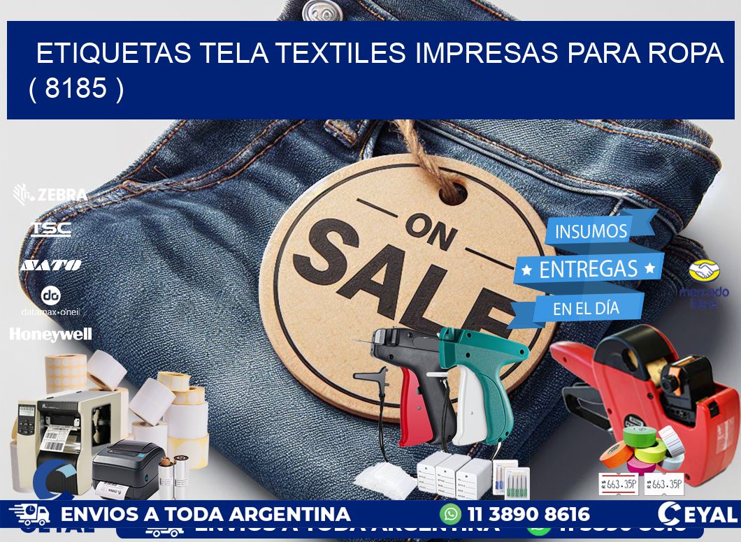 ETIQUETAS TELA TEXTILES IMPRESAS PARA ROPA   ( 8185 )