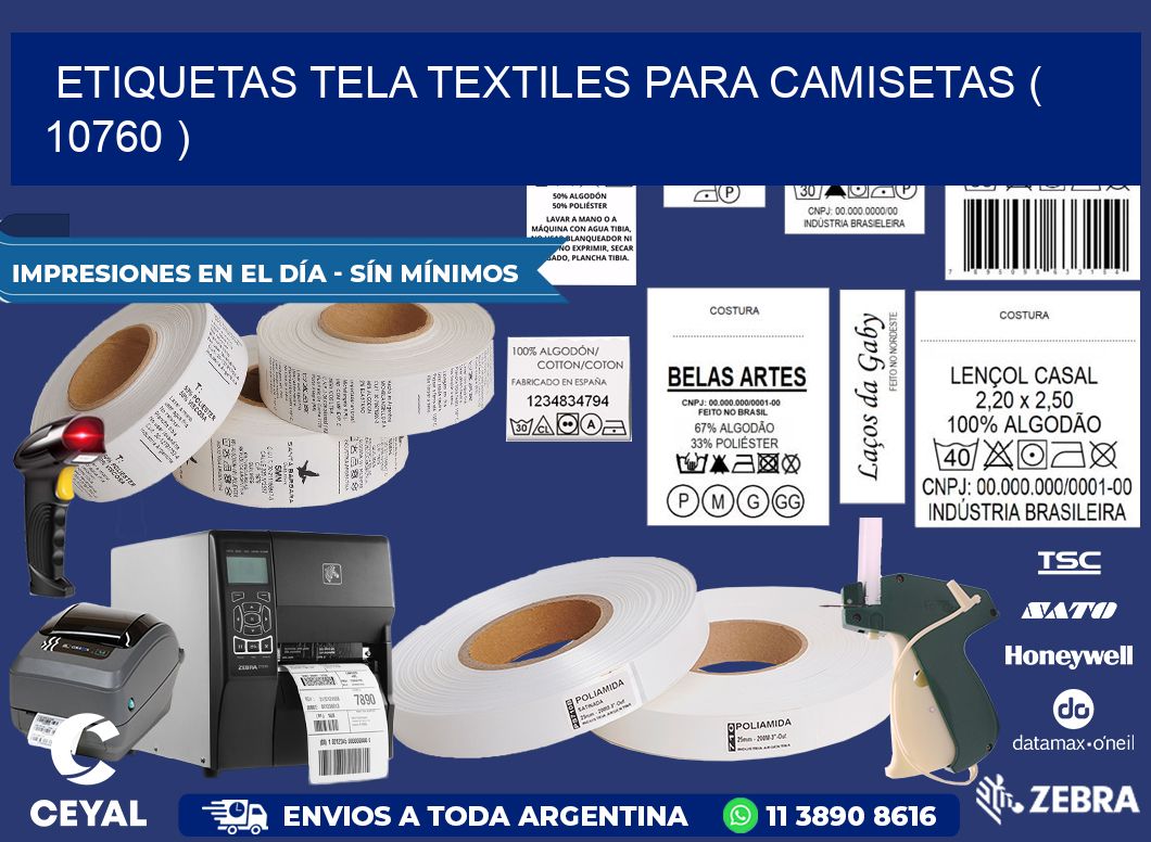 ETIQUETAS TELA TEXTILES PARA CAMISETAS ( 10760 )