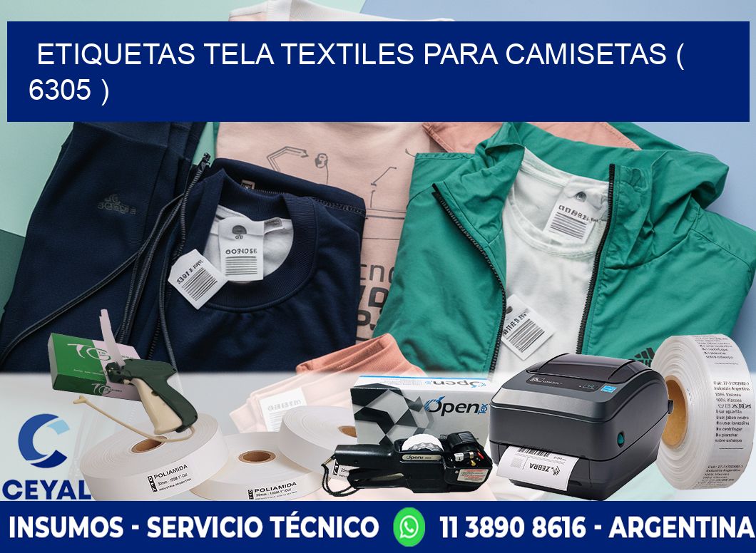 ETIQUETAS TELA TEXTILES PARA CAMISETAS ( 6305 )