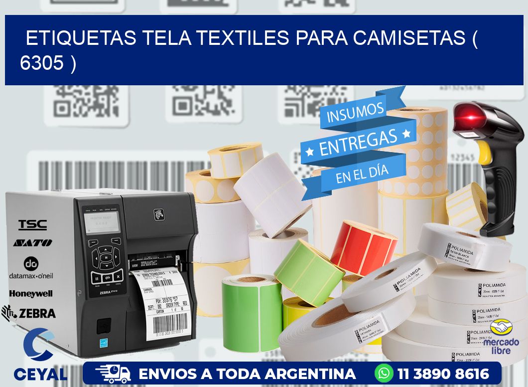 ETIQUETAS TELA TEXTILES PARA CAMISETAS ( 6305 )