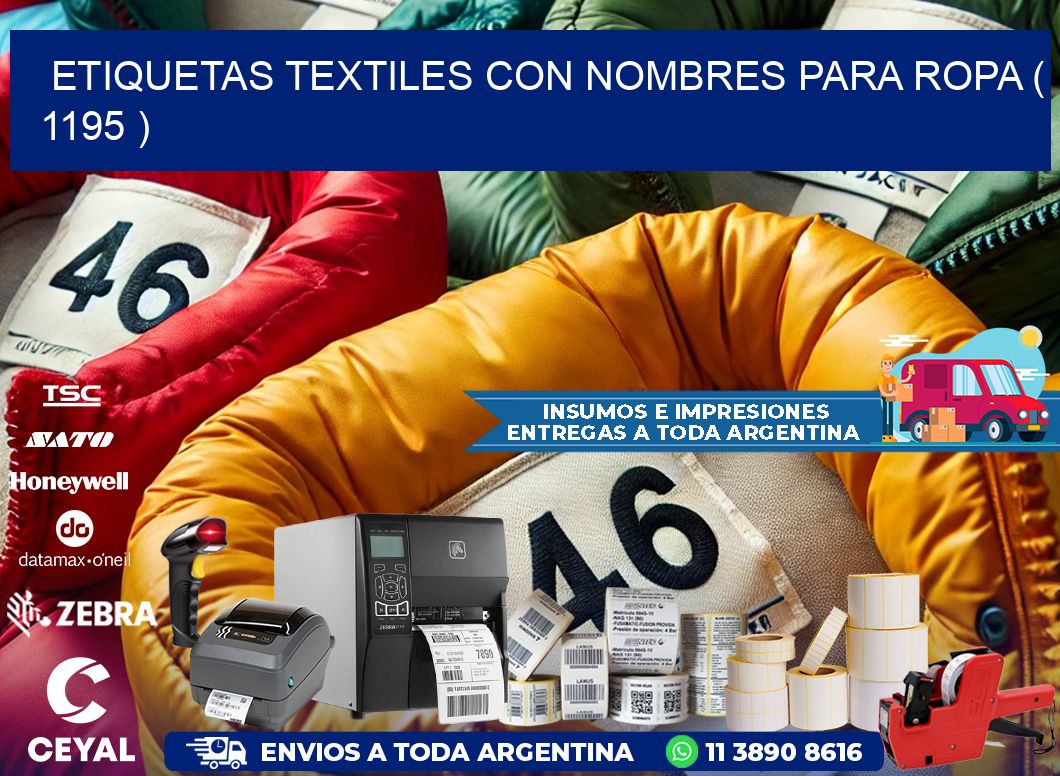 ETIQUETAS TEXTILES CON NOMBRES PARA ROPA ( 1195 )