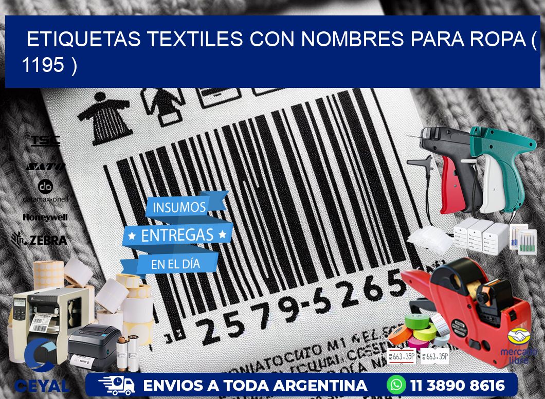 ETIQUETAS TEXTILES CON NOMBRES PARA ROPA ( 1195 )