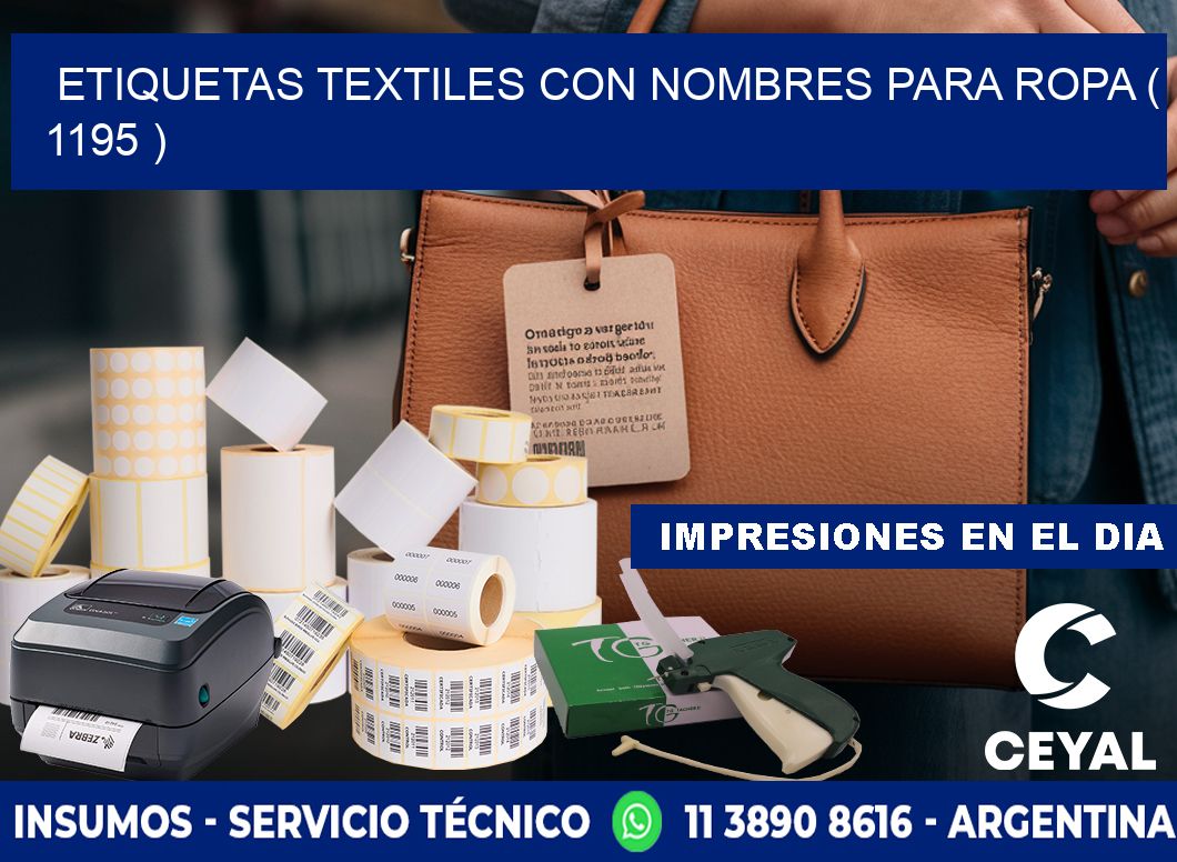 ETIQUETAS TEXTILES CON NOMBRES PARA ROPA ( 1195 )