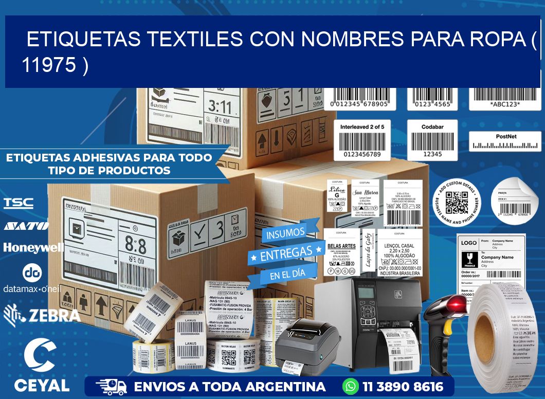 ETIQUETAS TEXTILES CON NOMBRES PARA ROPA ( 11975 )