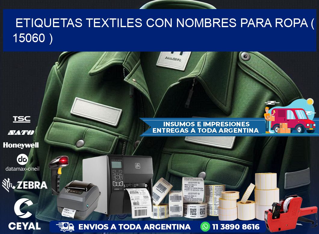 ETIQUETAS TEXTILES CON NOMBRES PARA ROPA ( 15060 )