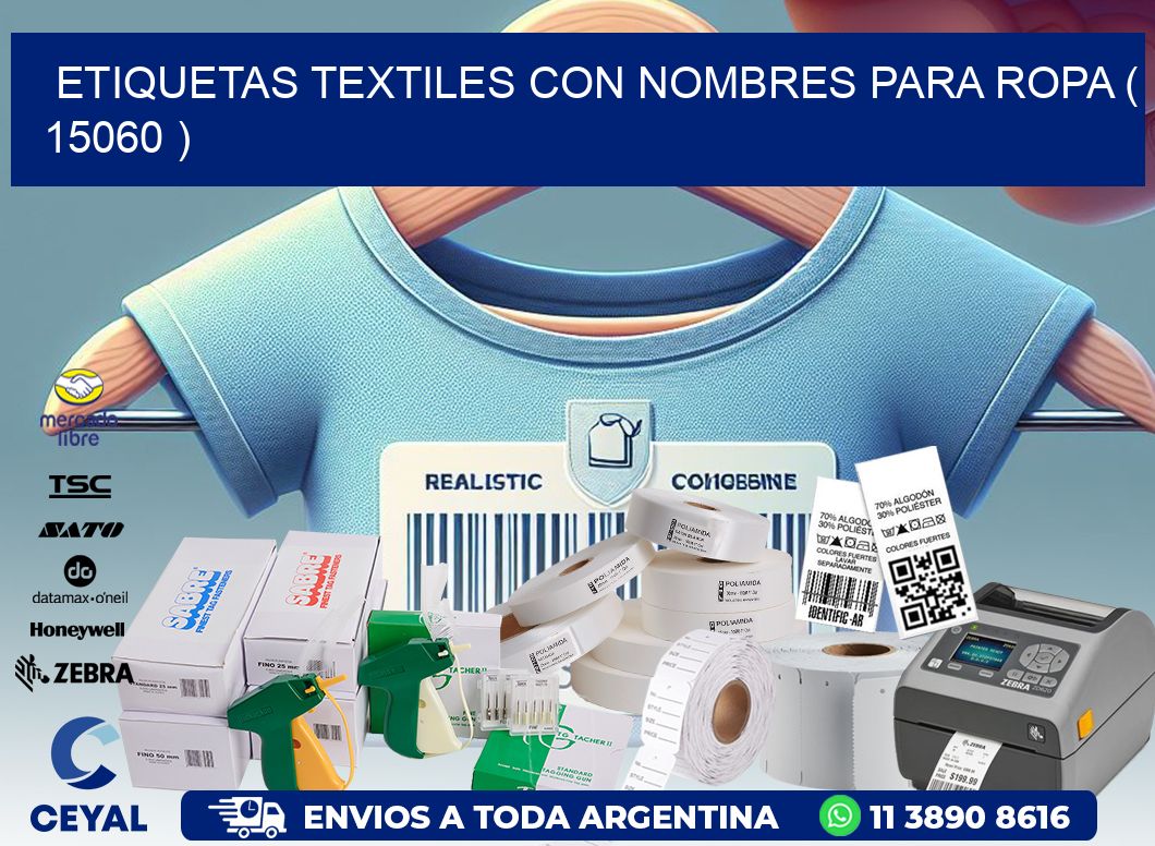 ETIQUETAS TEXTILES CON NOMBRES PARA ROPA ( 15060 )