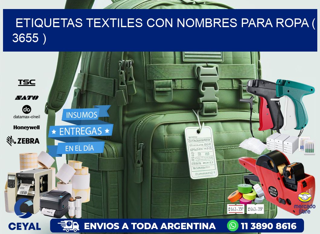 ETIQUETAS TEXTILES CON NOMBRES PARA ROPA ( 3655 )