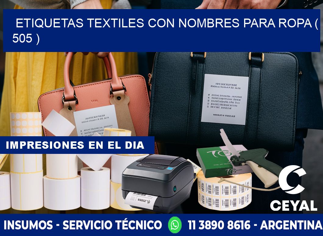 ETIQUETAS TEXTILES CON NOMBRES PARA ROPA ( 505 )