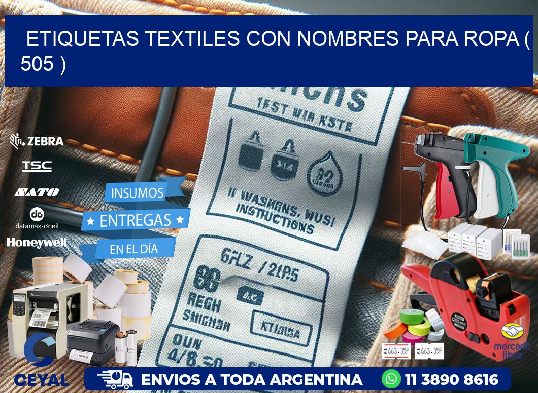 ETIQUETAS TEXTILES CON NOMBRES PARA ROPA ( 505 )