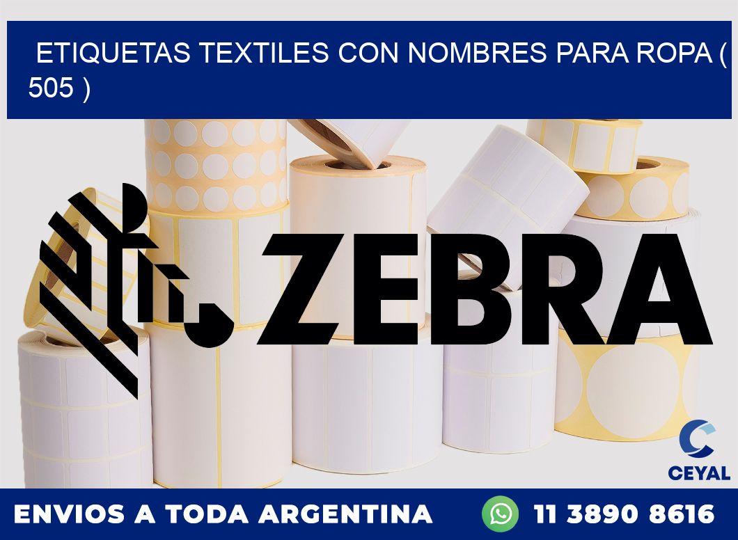 ETIQUETAS TEXTILES CON NOMBRES PARA ROPA ( 505 )