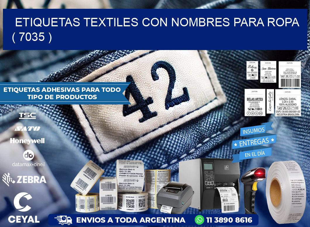 ETIQUETAS TEXTILES CON NOMBRES PARA ROPA   ( 7035 )
