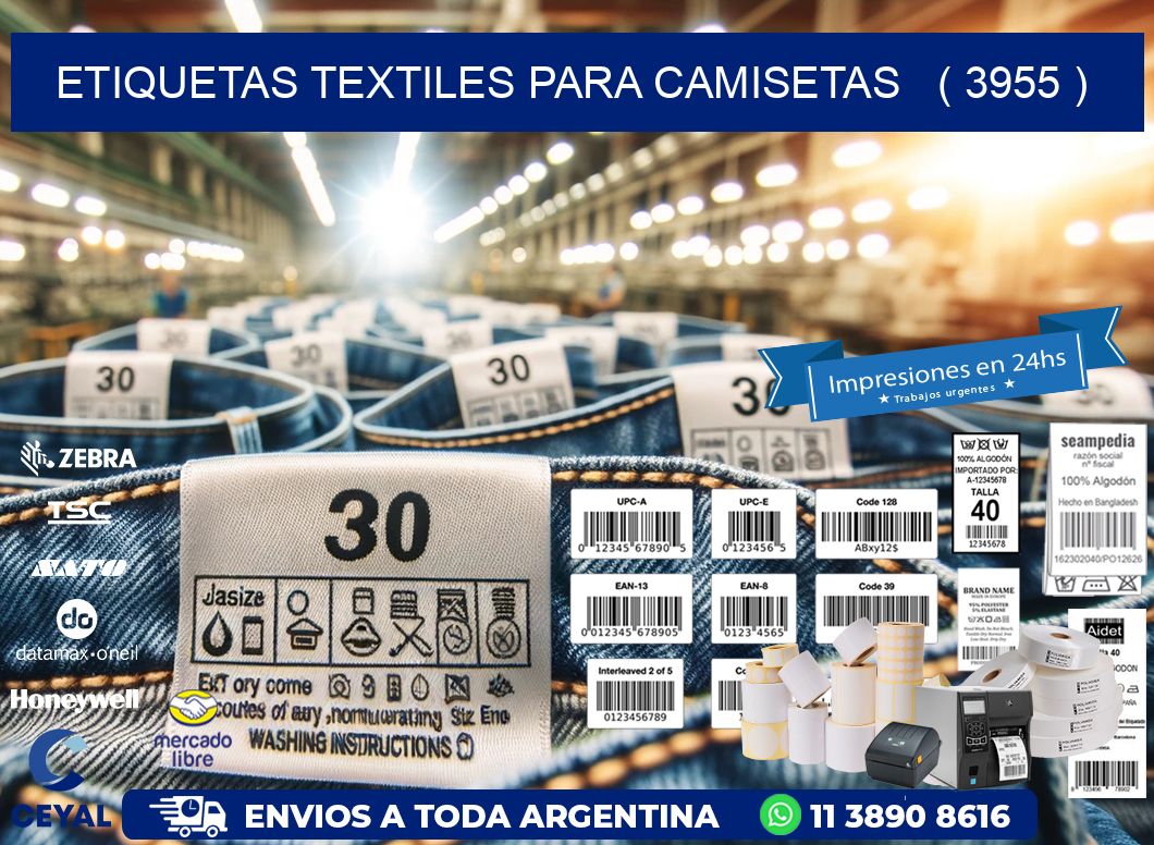 ETIQUETAS TEXTILES PARA CAMISETAS   ( 3955 )