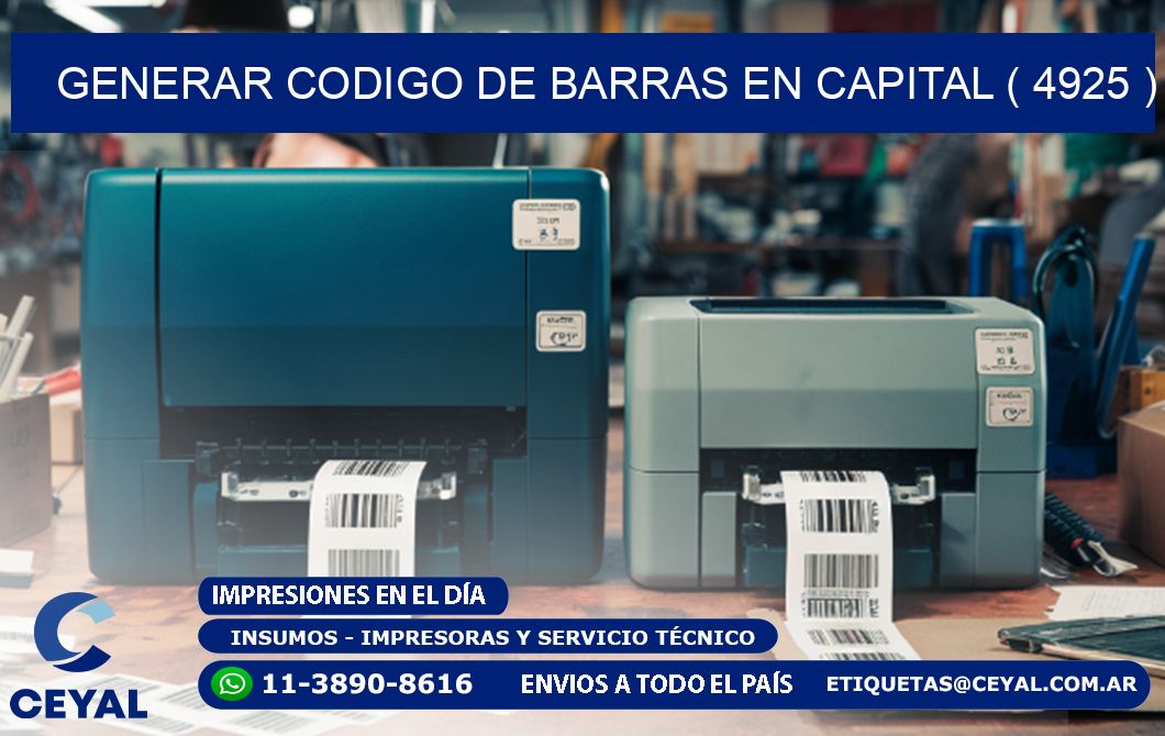 GENERAR CODIGO DE BARRAS EN CAPITAL ( 4925 )
