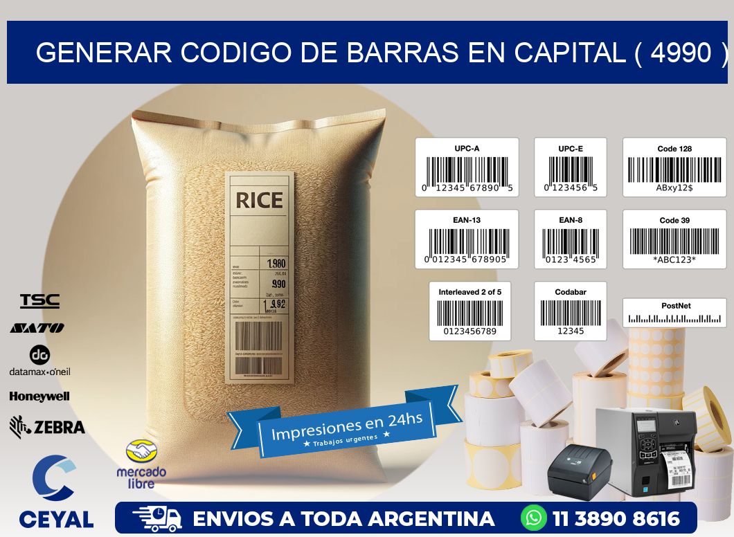 GENERAR CODIGO DE BARRAS EN CAPITAL ( 4990 )