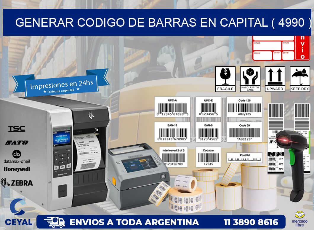 GENERAR CODIGO DE BARRAS EN CAPITAL ( 4990 )