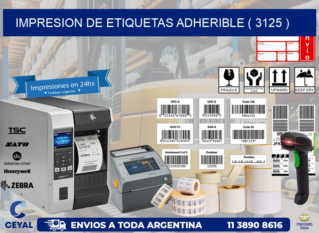 IMPRESION DE ETIQUETAS ADHERIBLE ( 3125 )