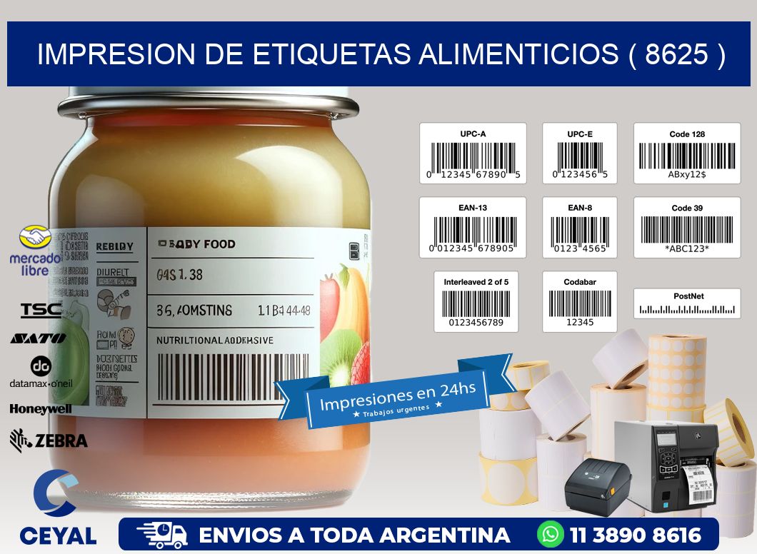IMPRESION DE ETIQUETAS ALIMENTICIOS ( 8625 )