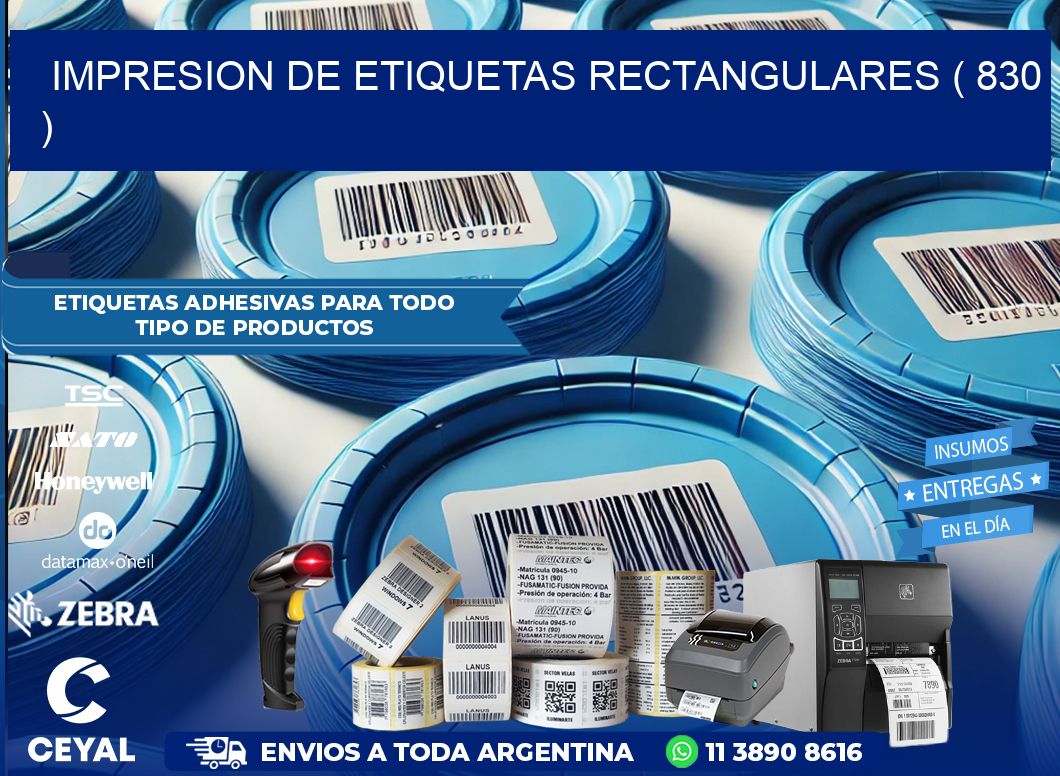 IMPRESION DE ETIQUETAS RECTANGULARES ( 830 )