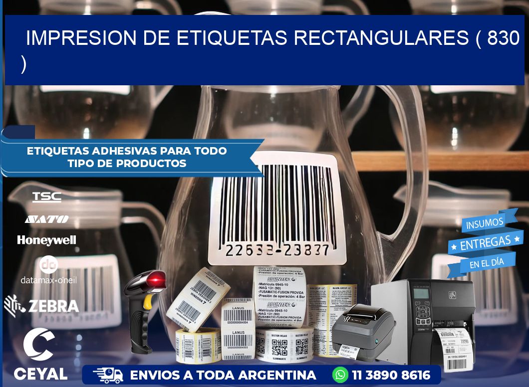 IMPRESION DE ETIQUETAS RECTANGULARES ( 830 )