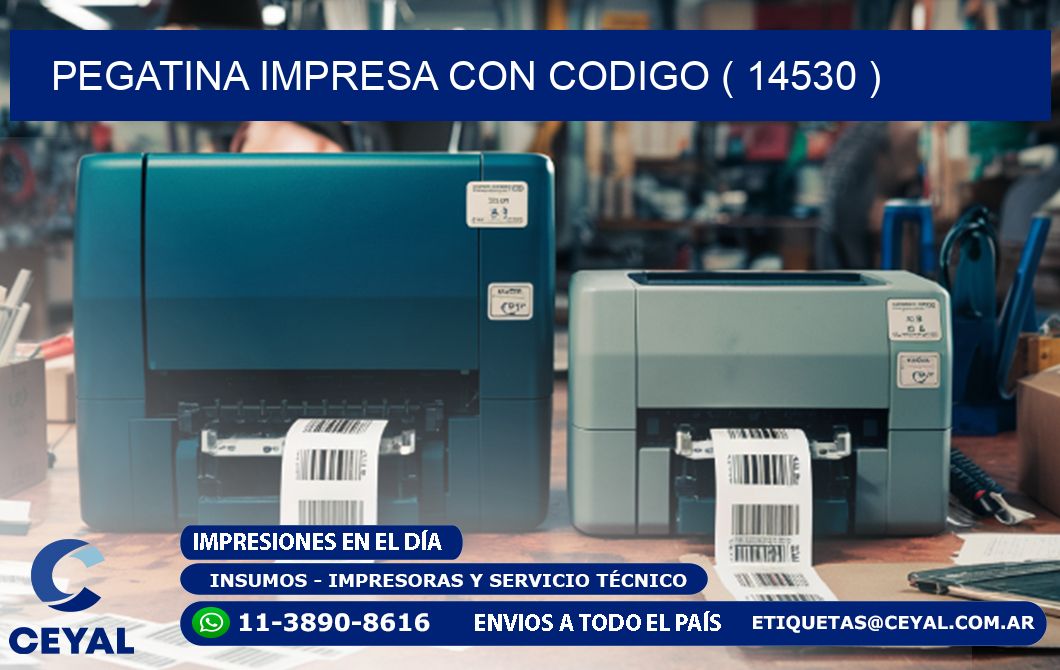 PEGATINA IMPRESA CON CODIGO ( 14530 )