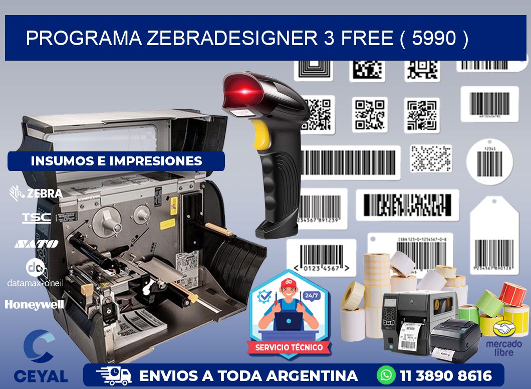 PROGRAMA ZEBRADESIGNER 3 FREE ( 5990 )