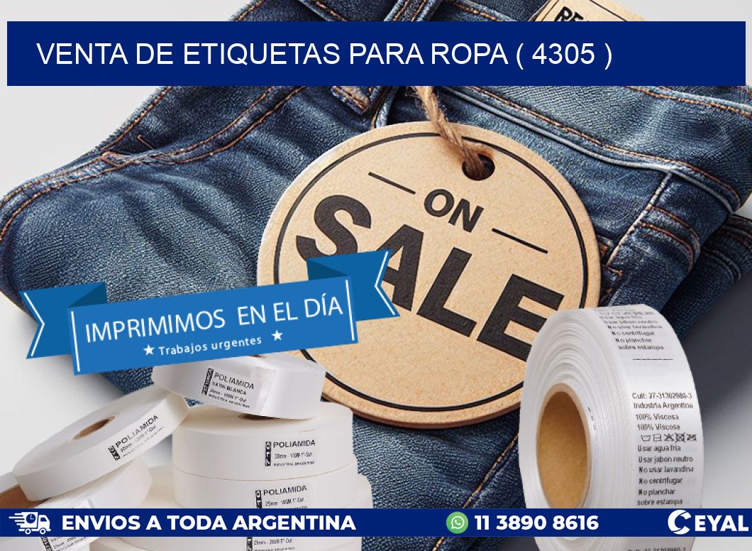 VENTA DE ETIQUETAS PARA ROPA ( 4305 )